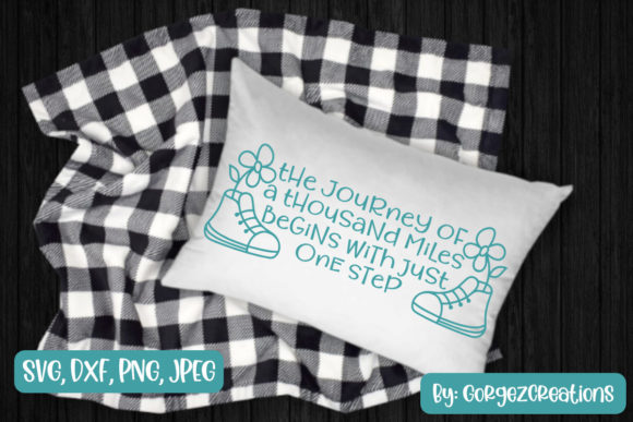 Journey Boots Flowers Quote for Embroidery Projects