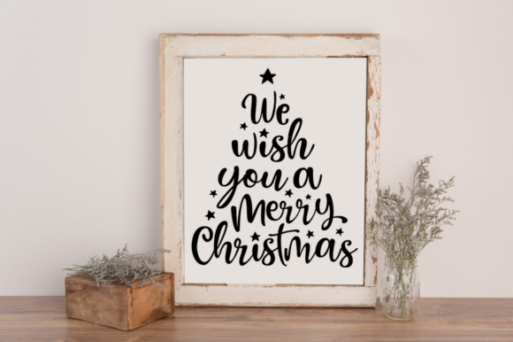 We Wish You Christmas Tree Quote SVG for Real Embroidery Projects
